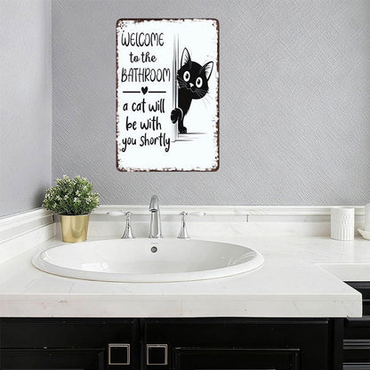 Funny Cat Vintage Wall Sign