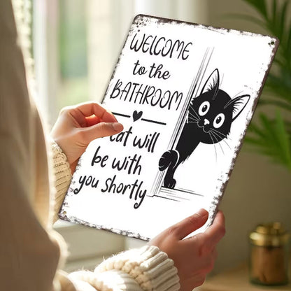 Funny Cat Vintage Wall Sign