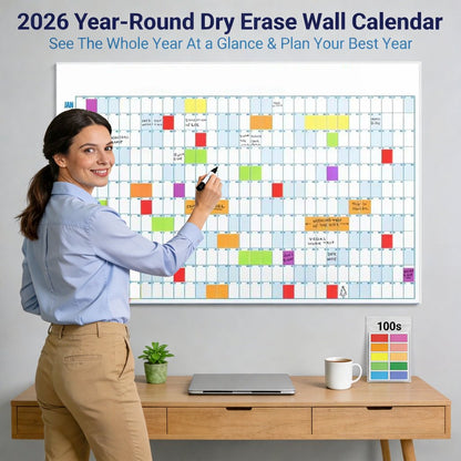 📅 Year-Round Wall Calendar – 2026 Dry Erase