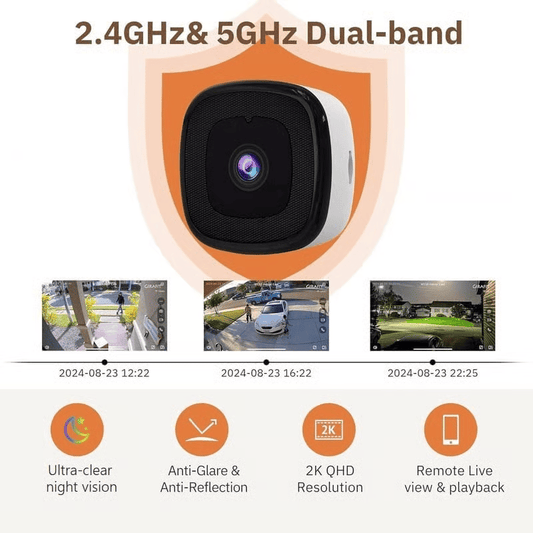 🔥 2K HD Window Security Camera with Night Vision & Two-Way Audio