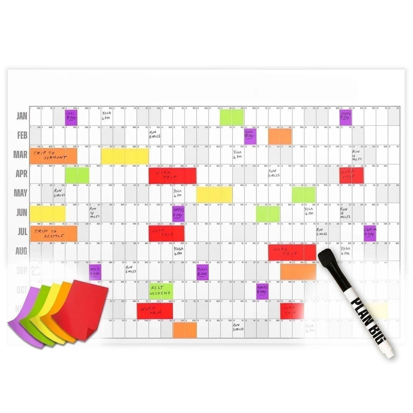 📅 Year-Round Wall Calendar – 2026 Dry Erase